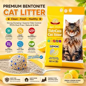 Arena para Gatos Aglomerante de Bentonita Sin Residuos, Precio de Fábrica, Fácil de Limpiar, la Más Vendida - Product Image 1