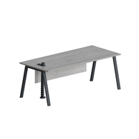 Bureau de direction en forme de L en bois moderne et luxueux pour PDG avec tiroirs et étagères par Explore Workspace