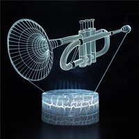 Instrument de musique 3D modèle corne veilleuse capteur tactile coloré LED lumière visuelle de bureau