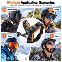 Kit de fixation mentonnière pour casque de moto avec sangles réglables et support de téléphone pour caméras d'action et smartphones