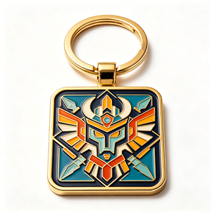Porte-clés personnalisé en alliage de zinc émaillé, motif guerrier abstrait original, en métal, pour souvenir ou <span class=keywords><strong>cadeau</strong></span> - Product Image 1