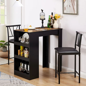 Home-use personalized <b>bar</b> <b>table</b> and chair set, stylish coffee shop/<b>bar</b> storage <b>table</b>, high-legged upholstered chair - Product Image 1