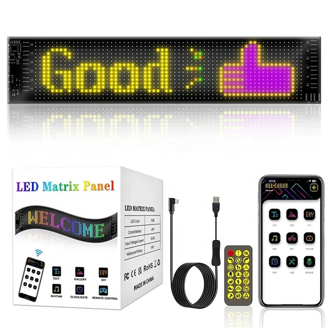 Hot Sale App-Control Flexible LED Matrix Pixel Panel Programmable Digital Display Soft Screen for Car LED Advertising Sign New