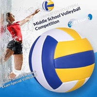 Ballon de volley-ball en PVC pour élèves du primaire et du collège, coutures mécaniques, durable, toucher doux, tailles 4/5/7, pour enfants et jeunes, intérieur/extérieur