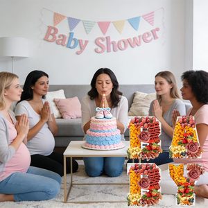 Fillable <b>Letter</b> Charcuterie Board Display White <b>Plastic</b> Baby Shower Decorative Box Set - Product Image 4