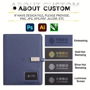 Cross-border Custom Notebook Mobile Power with Wireless <b>USB</b> <b>Flash</b> <b>Drive</b> Business Gift Leather Customizable - Product Image 3