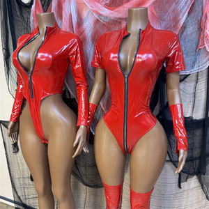 Lingerie érotique d'Halloween pour femmes, combinaisons <span class=keywords><strong>sexy</strong></span> en <span class=keywords><strong>latex</strong></span> et cuir, bodycon dos nu, teddies, robe babydoll, sous-vêtements - Product Image 3
