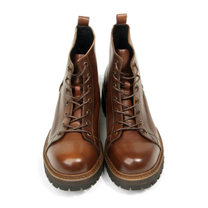 Men's Ankle <b>Work</b> <b>Boots</b> Brown Leather Anti-slip Thick Sole Retro Style Moto <b>Boots</b> G16-13 - Product Image 2