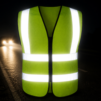 Gilet de sécurité réfléchissant haute visibilité en maille respirante sans poches pour le contrôle du trafic routier
