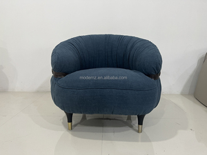 Sillón de Diseño Escandinavo de Mediados de Siglo, Sofá Individual Minimalista Azul, Sillas Decorativas de Ocio para Sala de Estar - Product Image 6