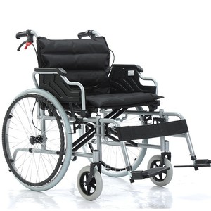 Silla de ruedas manual Kaizhi con reposapiés ensanchados y desmontables, ruedas de radios sólidos para usuarios mayores y obesos - Product Image 1