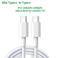 Kabel pengisi daya cepat, 1m 2m 27W 66W 100W 6A Max USB-C ke tipe-c kabel Data kecepatan tinggi TPE & PVC jaket ponsel