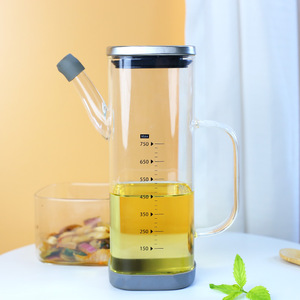 Recipiente de Vidrio Borosilicato Multifuncional de 800ml/1000ml con Tapa para Almacenamiento de Aceite en la Cocina - Product Image 4