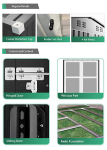 Caseta de Almacenamiento de Acero Galvanizado <span class=keywords><strong>para</strong></span> Exteriores de 12 Pies x 20 Pies, Caseta Metálica Extra Grande con Puertas y Ventanas con Cerradura - Product Image 4
