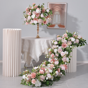Rose brillant rouge pêche rose rose rose rouge rose fleur pièce maîtresse pour l'examen du sexe douche nuptiale mariage heureux 16e fête - Product Image 6