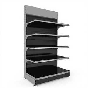 Estantería de góndola de supermercado de Servicio Ligero Exhibición de estantes de supermercado con estantes de acero utilizados para material metálico de mercado - Product Image 1
