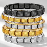 Bracelet extensible texturé en maille pour homme, style montre, en acier inoxydable, flexible, unisexe, résistant à la transpiration, pour usage quotidien, bijoux DIY