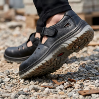Chaussures de sécurité respirantes en cuir de vachette, embout en acier élargi, semelle intermédiaire anti-perforation en acier inoxydable, bottes de travail d'été