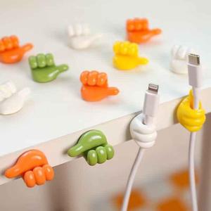 Thumb <b>Hook</b> Cable Organizer Self-<b>Adhesive</b> Plastic Mixed Colors Single <b>Hook</b> Wire Management 1-3kg Load Capacity - Product Image 1