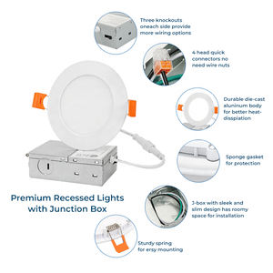 <span class=keywords><strong>Plafonnier</strong></span> encastré commercial personnalisable rond ou carré à LED dimmable pour intérieur, maison ou bureau - Product Image 3