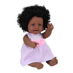 Modische Handgefertigte Afroamerikanische Schwarze VINYL-Babypuppe für Kinder Schwarze Puppe - Product Image 1