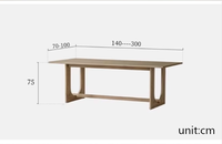 Table à manger en bois massif Wabi Sabi, bureau de conférence moderne et organique, longue planche de chêne de luxe pour projet de designer