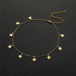 Irls-tobillera de estrella de cinco puntas, joyería de acero inoxidable, cadena de tobillo con colgante de estrella y borla - Product Image 3