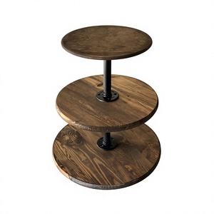 BS INTERNATIONAL NAD5430 Super Luxury Polished Wooden Eco-Friendly Oven/Dishwasher Safe 3-Piece <b>Cupcake</b> <b>Stand</b> Cake Decorating - Product Image 1