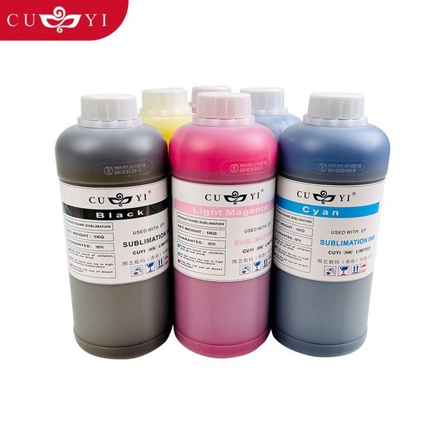 CUYI Sublimation Ink 1000ml Large Bottle Good Quality 6 Colors Heat Transfer Printing Suitable for Printer