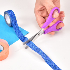 Stainless Steel Children Scissors 13cm <b>Red</b> Purple Straight Blade <b>Paper</b> Cutting Student Office Use - Product Image 4