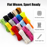 Lacets plats ovales en polyester tissé de 6 mm, couleur unie, pour baskets et chaussures de sport, marque YST, vente en gros, OEM, ODM