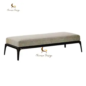 Top Quality Comfortable Leather Upholstered Bench Italian Minimalist Bed Foot Stool