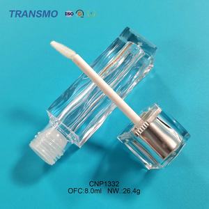 Tube de brillant à lèvres en cristal recyclable 8 ml, tube de brillant à lèvres en forme de glaçon 8 ml, tube en plastique à bouchon à vis ondulé pour brillant à lèvres - Product Image 5