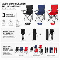 Chaise de camping pliable portable avec accoudoirs, chaise de réalisateur légère pour la pêche et le barbecue