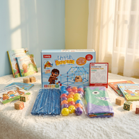 Petit explorateur : Ensemble de construction de fort DIY de 69 pièces avec tente en tissu bonus, jouet éducatif STEM