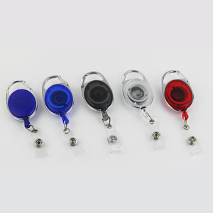 De forma Oval blanco sólido Color retráctil mosquetón insignia carrete - Product Image 1
