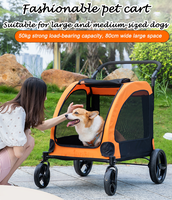 Chariot multifonctionnel 4 roues toutes saisons pour animaux de compagnie, idéal pour les voyages en extérieur, grand chariot pliable en alliage d'aluminium pour chiens et chats
