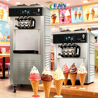 Machine à Crème Glacée Molle Verticale/De Comptoir 3 Saveurs, Auto-Nettoyante, Commerciale, pour Crème Glacée Italienne
