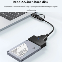 TISHRIC Type-C USB vers SATA22Pin Easy Drive Cable PVC Material Applicable 2.5 Inch Hard Disk Computer Accessory