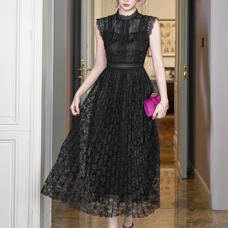 knee length dresses for ladies Victorian Lace Dress – DraculaClothing main image 1