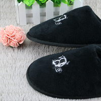 Chaussons d'hôtel jetables noirs personnalisés, chaussons de spa de haute qualité, antidérapants