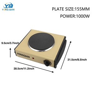 Appareil électronique personnalisé 1000w Plaques chauffantes électriques simples Cuisinière portable avec poignée témoin lumineux - Product Image 3