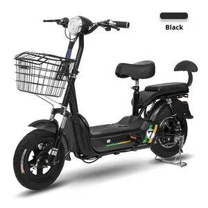 快乐豆48V电动自行车跨境批发轻量两轮高碳钢车架铅酸电池 - Product Image 5