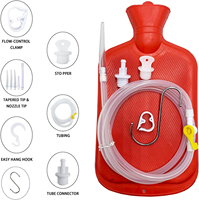 Kit de lavement 2L avec poche à lavement et long tuyau en silicone, embouts réutilisables, débit d'eau contrôlé pour la détoxification et le nettoyage du côlon