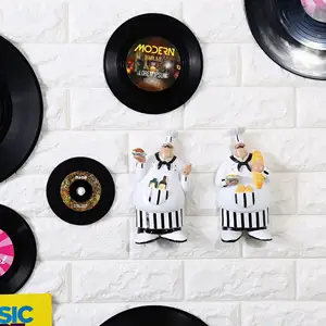 Home Wall Decoration Western Restaurant Bakery Cake Shop Hanging American Retro Resin Chef Wall Hanging