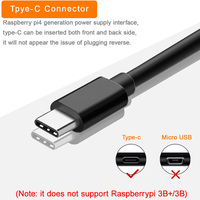 Type-C USB-C 5V 3A Alimentation Pour Raspberry Pi 4 4B Adaptateur secteur Chargeur secteur mural avec interrupteur marche/arrêt