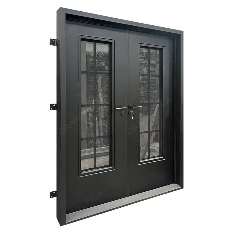 Puerta de hierro sólido duro para el hogar para puertas de entrada de garaje, cerradura de mano para puerta de hierro forjado de seguridad