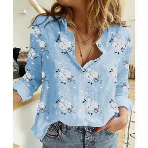 Camicie da Donna all'Ingrosso, Primaverili, Tinta Unita o con Stampa Integrale, Casual, con Bottoni, Vestibilità Ampia, Maniche Lunghe, Camicia Basica, Top da Donna, Blusa - Product Image 5