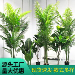 Plantes vertes d'intérieur haut de gamme artificielles : Ficus lyrata, Tournesol à queue lâche, Bananier du <span class=keywords><strong>voyageur</strong></span> – Toutes en pot et en plastique - Product Image 3