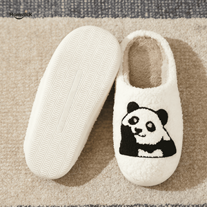 Pantofole in pile con stampa panda, comode, antiscivolo, da <span class=keywords><strong>donna</strong></span>, per interni, calde, invernali, da camera da letto. - Product Image 4